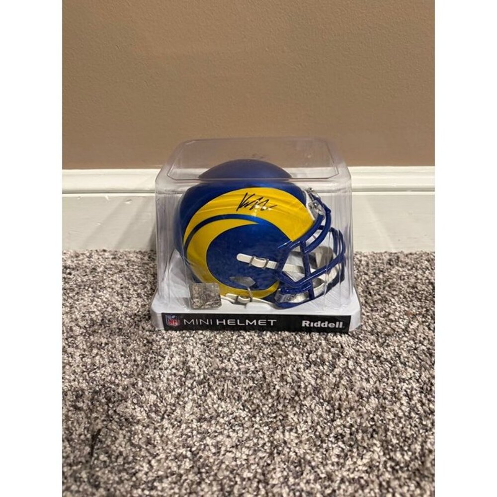 Kyren Williams signed autographed Los Angeles Rams Riddell mini helmet Beckett - Picture 4 of 4